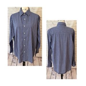 Beverly Hills Polo Club Men’s Blue Checkered Dress Shirt (Size L)